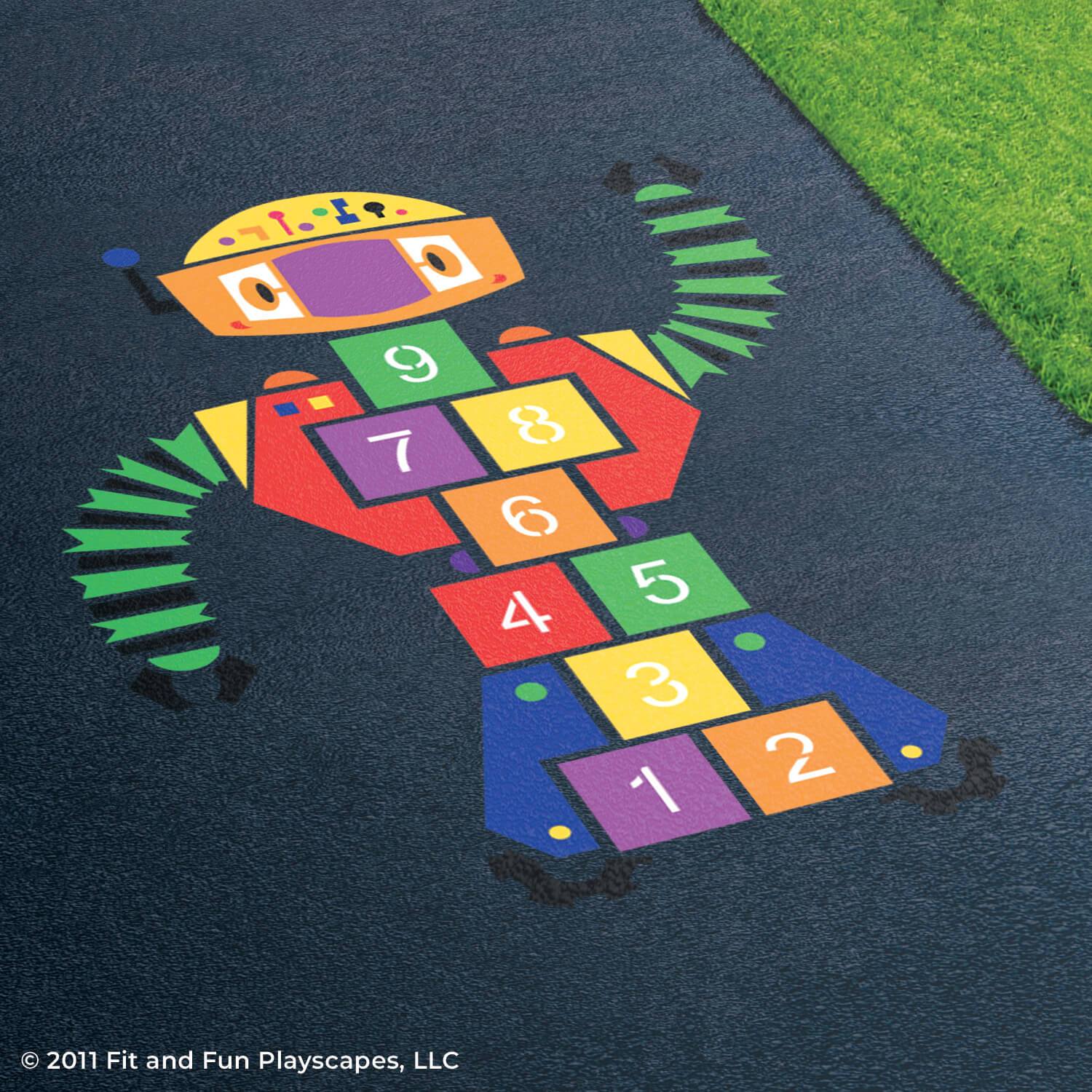 Playing Hopscotch Outdoors