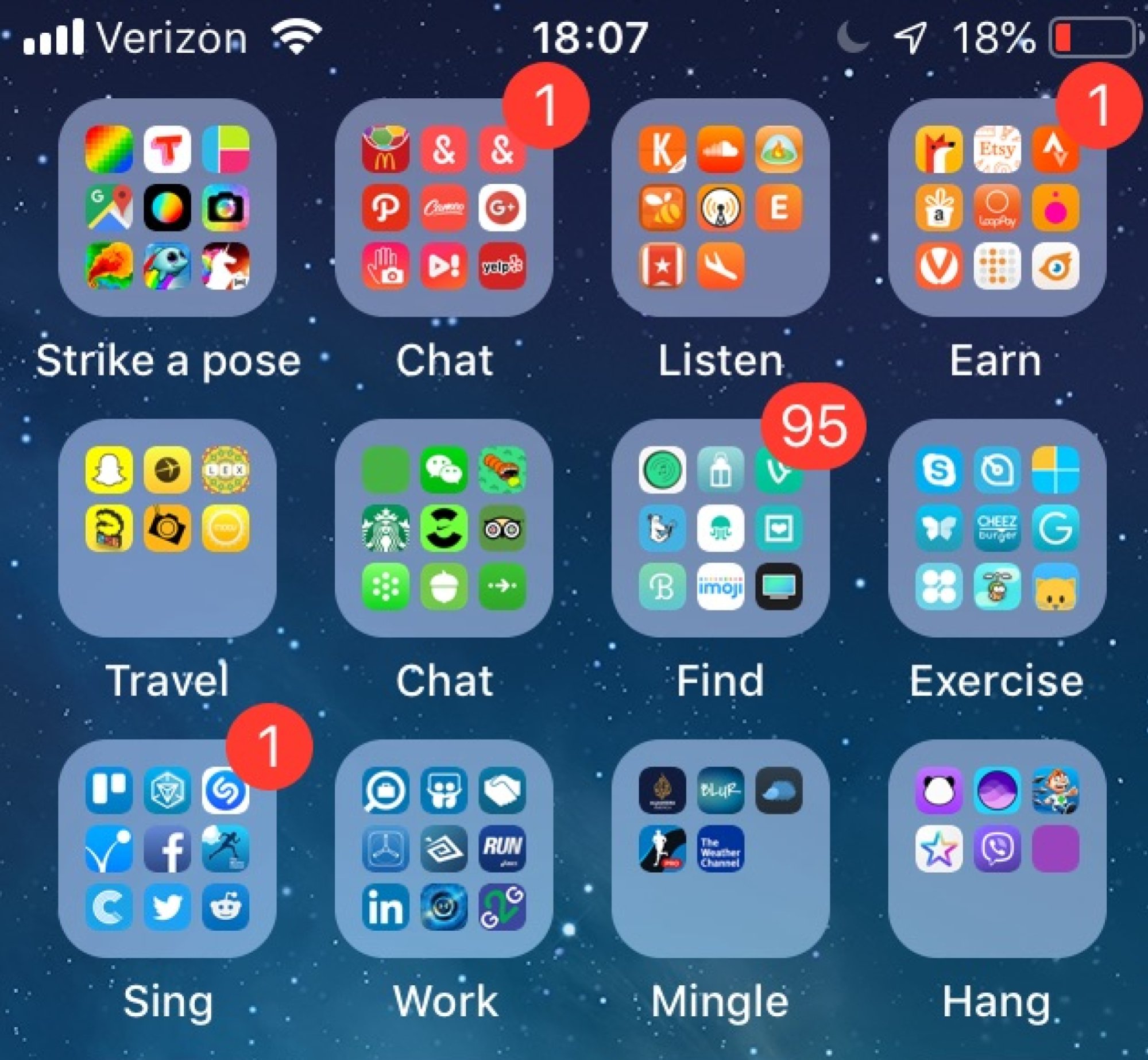 iPhone app organization