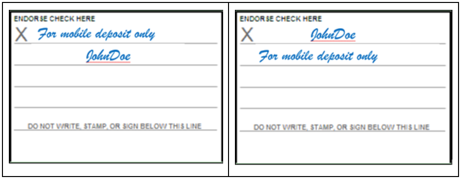 Visual guide to endorsing a check